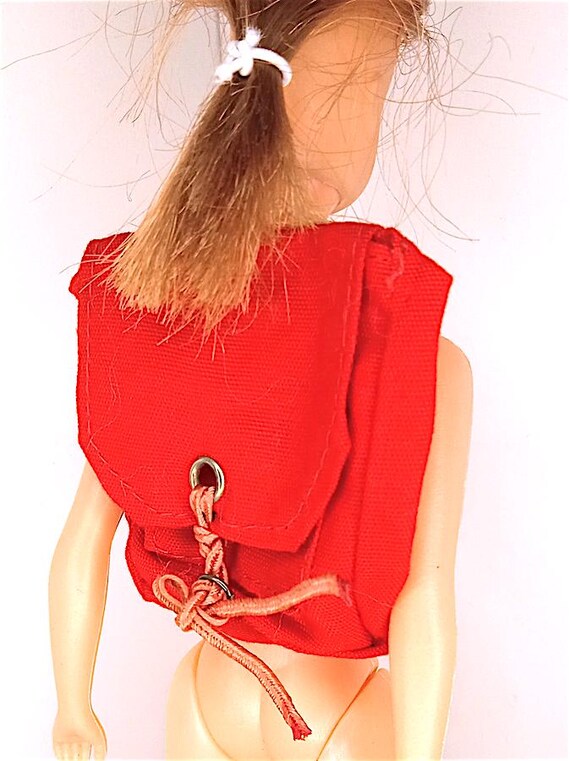 B172 - BARBIE 80s zaino cartella borsa backpack rosso