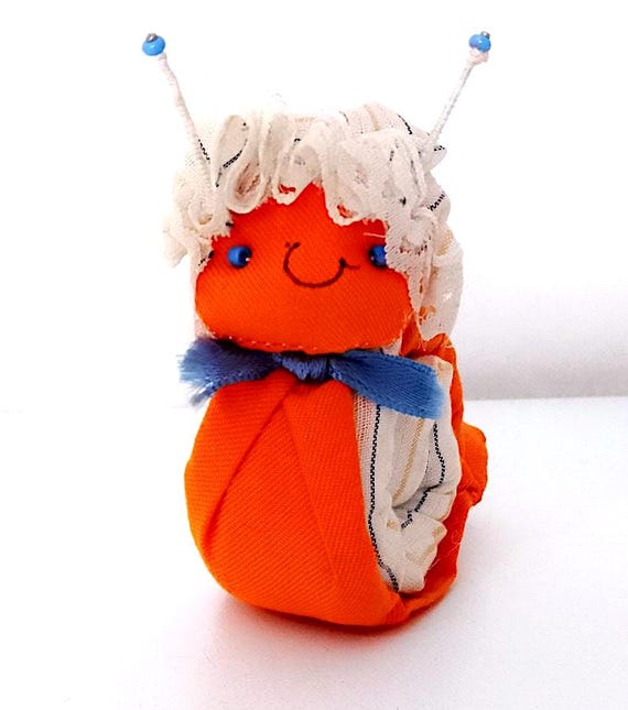 lumaca  - snail 80s pocket cotton ragdoll puppet miniature super kawaii pupazzetto stoffa