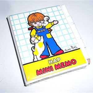 HAP by Susan Pearl 1979 Adp Hong Kong Mini Memo + telephone index + pencil kawaii - mini notes + rubrica telefonica con matitina mint
