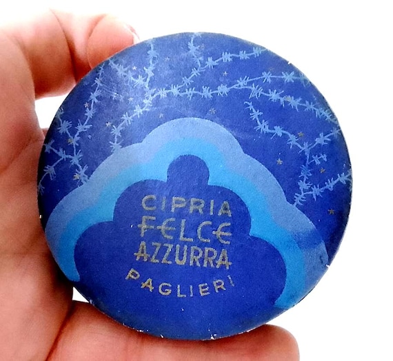 FELCE AZZURRA paglieri 1930 italy empty powder box beautiful design nouveau