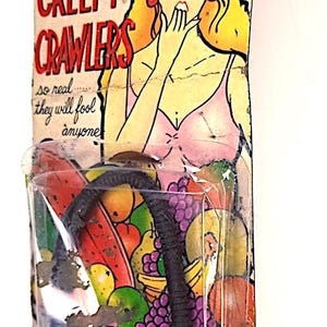 CREEPY CRAWLERS 80s taiwan joke carnival disgusting worm - realistic worm joke misb