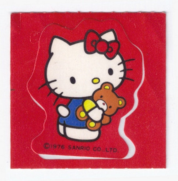 HELLO KITTY 80s Sanrio Japan tiny sticker adesiva originale -1435