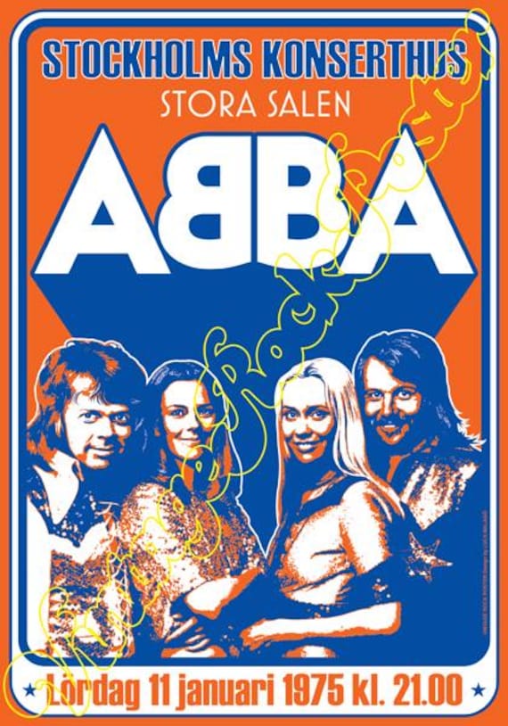 cod.720 - ABBA - Stockholm, Sweden - 11 january 1975 -  concert poster