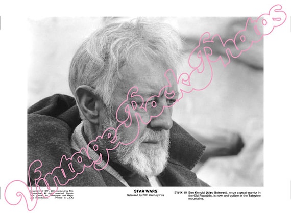 STAR WARS - Obi Wan Kenobi - Alec Guinness  1977 press promo photo - fotografia da agenzia stampa - 1806GS1977
