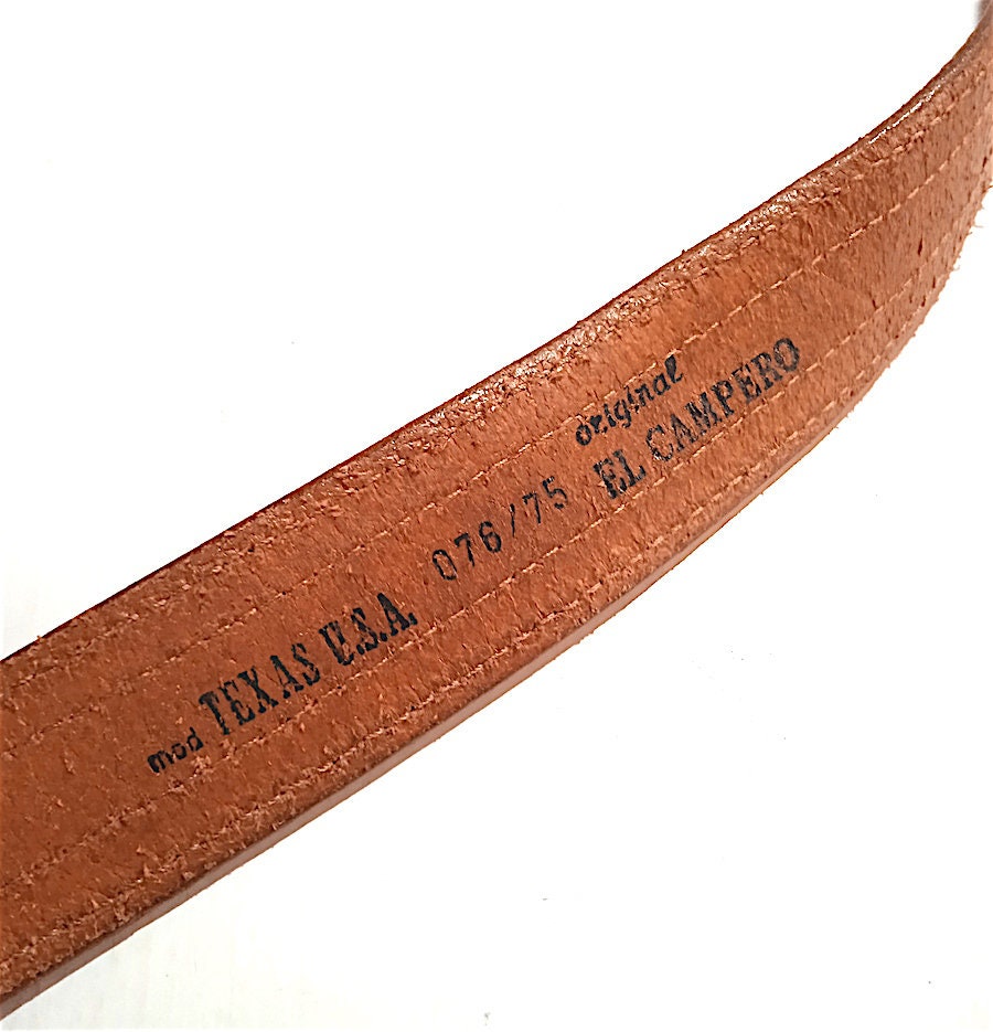 EL CAMPERO 80s Usa Vintage Leather Belt With Broderies EL CAMPERO 80s Usa Vintage Leather Belt With Broderies