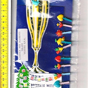 GLASS MARKERS to identity your drinks 70s Vestro / HK 12 plastic mini clips super kawaii - 12 mollettine per segnare i bicchieri bellissime