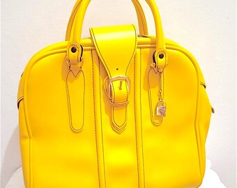 SWING IN LONDEN! Prachtige gele reistas uit de jaren 60, supermode - vintage reiskoffer