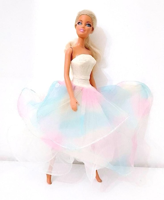 B1212 - BARBIE ANGEL PRINCESS 1996 mattel abito originale iridescente chiffon tulle pastel