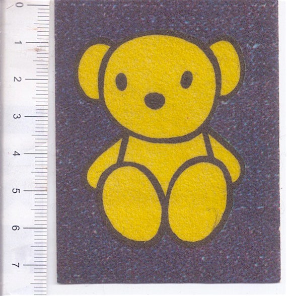 YELLOW BEAR  70s Edis italy sticker figurina adesiva jeans