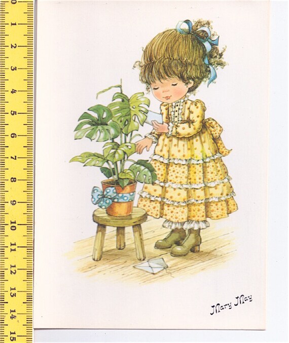 MARY MAY 70s Pagsa Spain postcard - cartolina - baby flowers
