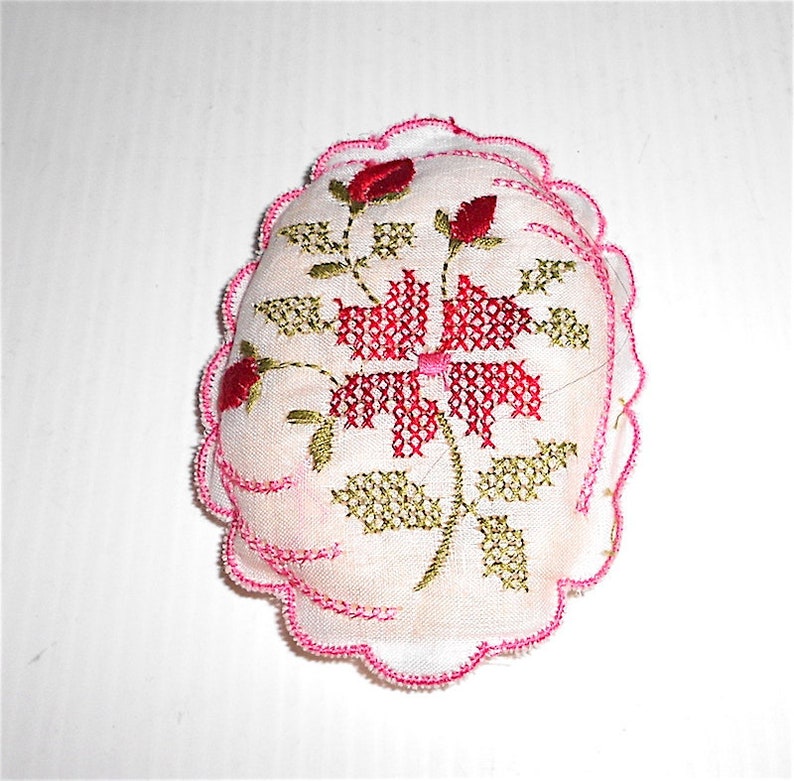 rose and flowers 30s italy vintage pincushion tiny pillow for image 0
