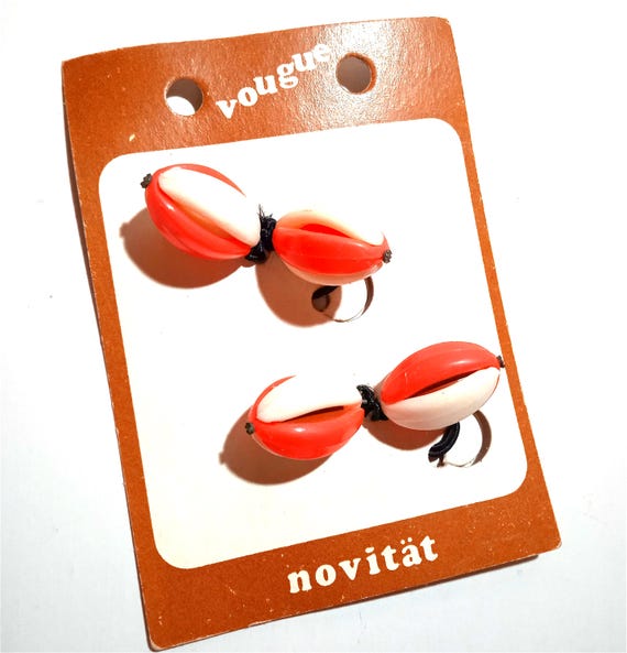 VOUGUE Novitat 60s Germany beautiful plastic ponytails white and red - hair elastics codes white and red new kawaii