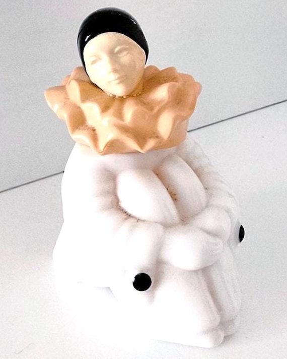 PIERROT 80s Avon Uk - Moonwind eau de cologne statue opaline and plastic kawaii cute perfume eau de cologne shaped bottle