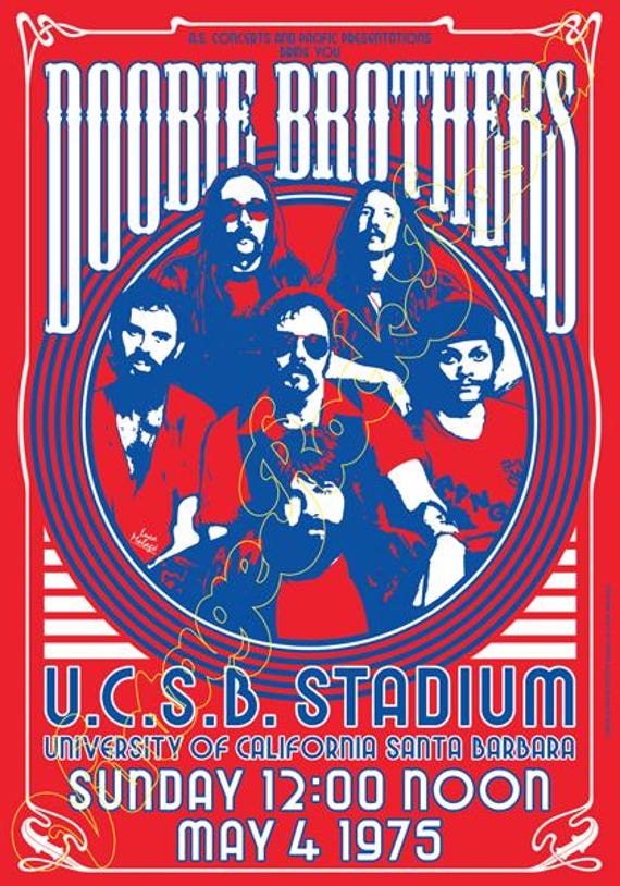 DOOBIE BROTHERS - Santa Barbara, Us - 4 May 1975 - concert poster -790