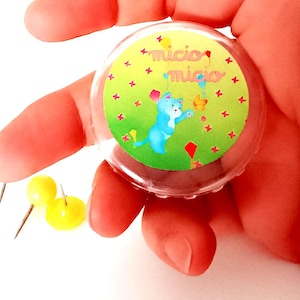 MICIO MICIO cat gatto kawaii 90s map pins puntine colorate in box mini nuovo