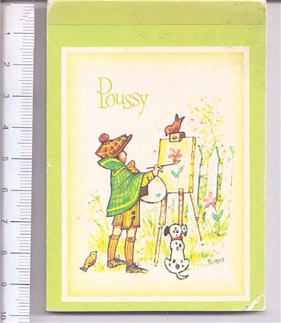 POUSSY 80s Pigna Gillette italy mini memo pad - notes green