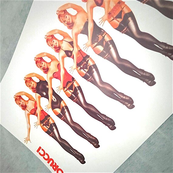 FIORUCCI 90s italy original store poster decoration beautiful rendition - pin up paper doll