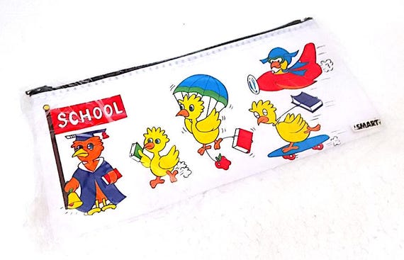 SCHOOL animals ducklings ducks 90s smart italy pencil wallet kawaii - pencil case school mint