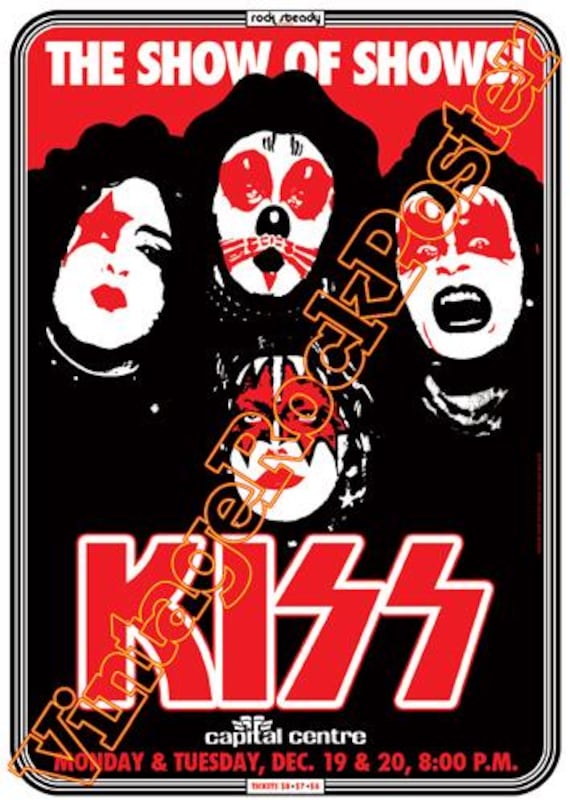 KISS - Gene Simmons, Paul Stanley, Peter Criss, Ace Frehley - concert posters !
