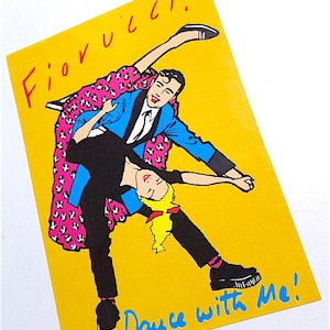 FIORUCCI 80s beatrice d'este - graphic arts memories italy - postcard - postcard - Dance with me