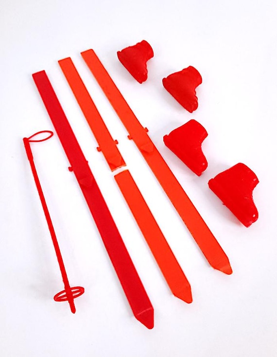 BIG JIM ADVENTURES Ski 70s mattel - skier set sport skis, poles and boots loose