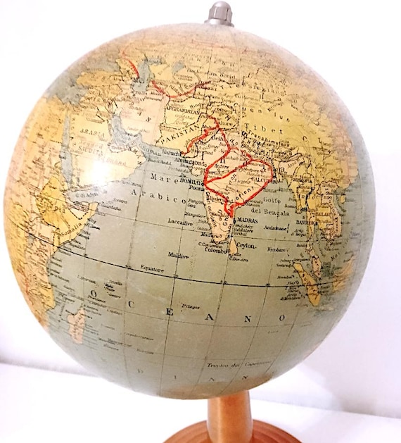 GLOBE physical and political GLOBE globe 1940 italy Italian world map laboratory Turin