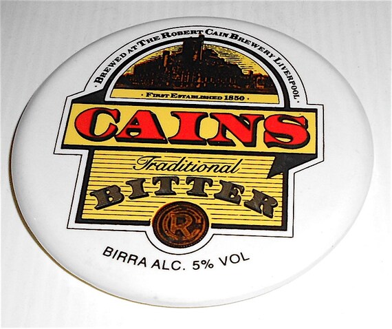 CAINS BEER Birra targa in ceramica per bar nuovo