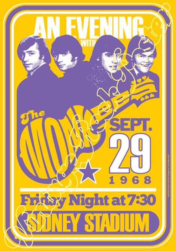 the MONKEES - Sydney, Australia - 29 September 1968 - concert poster -694