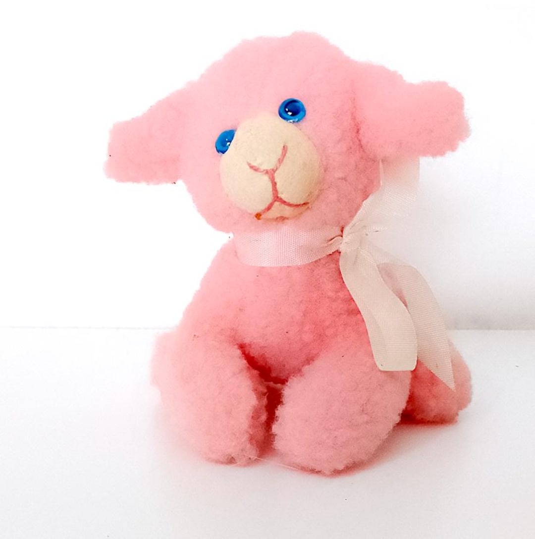 Apricot Lamb Plush Toy - Kawaii Pink Flower Pot, Soft Polyester Stuffed Animal, 9