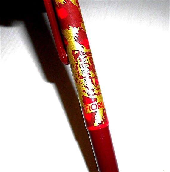 FIORUCCI 80s italy vintage tiger red plastic pen mint - red plastic pen with tiger new original working