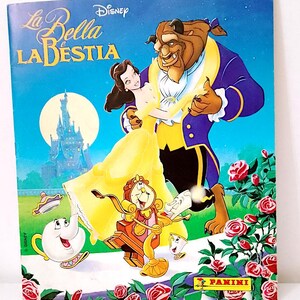 La Bella e la Bestia - Beauty and the Beast 1992 Walt Disney Panini italy sticker book full - album figurine completo + poster pubblicitario