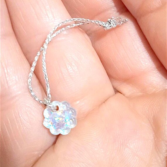 B474 - BARBIE SPARKLE BEACH 1995 collier collana con fiore iridescente