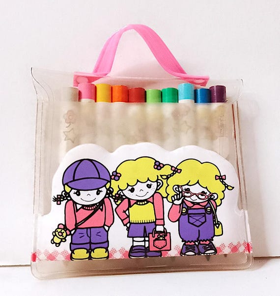 TRIPLE YAN YAN 80s Ribbon Pencil Japan Mini Color Pencil - colored pencils - bag pink