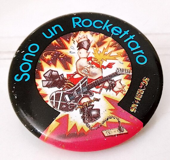 MYTHICAL SGORBIONS - Garbage Gang 1990 Topps Italy metal button pin - metal pin - I'm a rocker