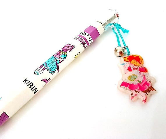 JUMBO PENCIL 70s Kirin Japan pencil with top charm puffy baby girl kawaii Foumier design
