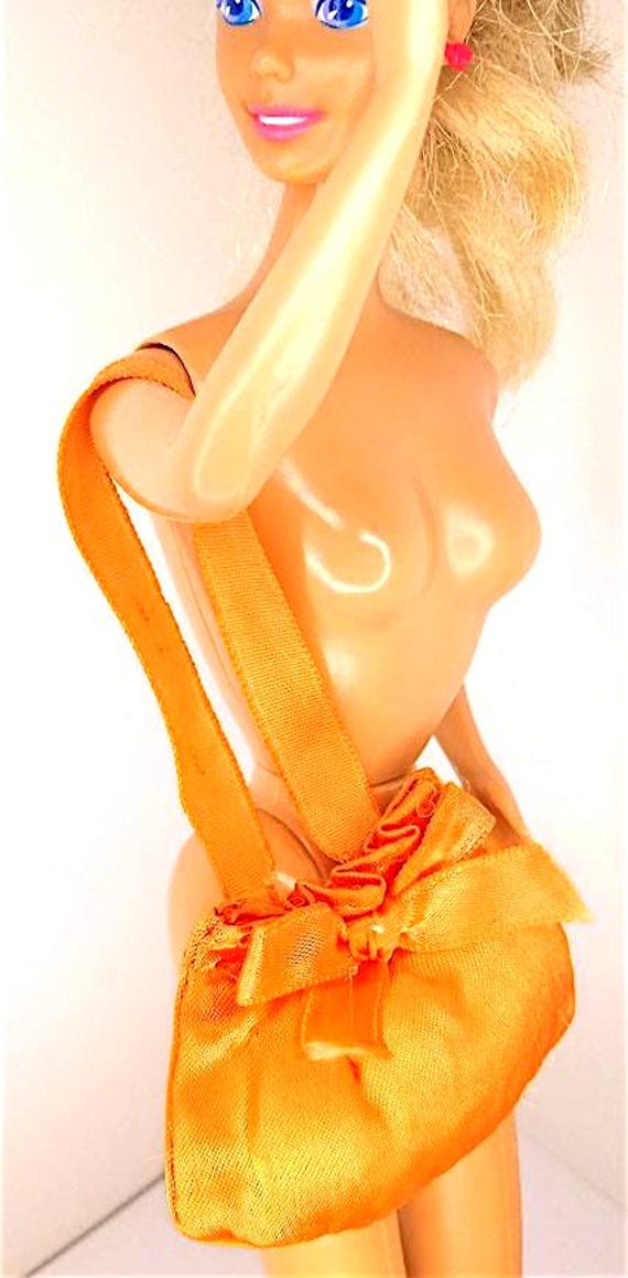 B197 - BARBIE 90s borsa arancione con fiocco morbida