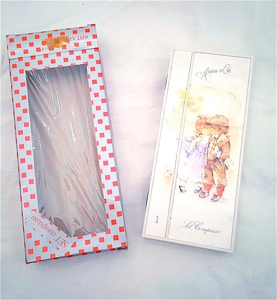 Antoine et Cleo 70s Regis italy school compass kit mint - compass school set new in white box