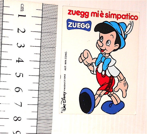 PINOCCHIO 80s Disney Zuegg italy  sticker promo gadget - adesiva  pubblicitaria -0802