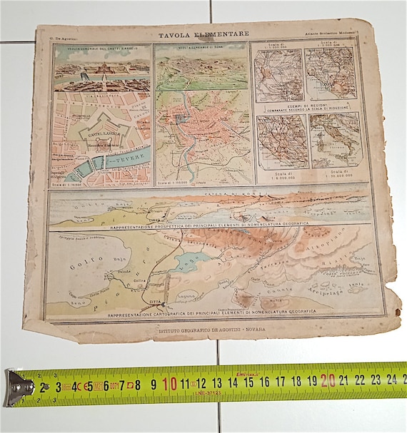 ATLANTE SCOLASTICO MODERNO 1918 De Agostini - Tavola elementare