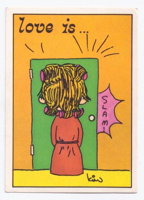 LOVE IS ... - AMORE E' by Kim Casali 1975 Panini Italy - sticker - original loose stickers