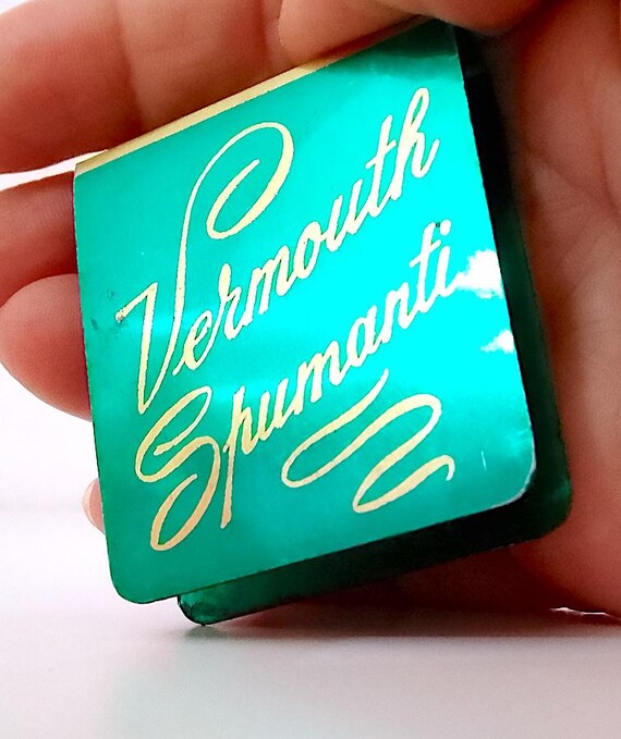 BENSO Vermouth Spumanti 40s Castagnole Lanze Asti italy gadget tin tag wine advertising rare - small advertising tin tag