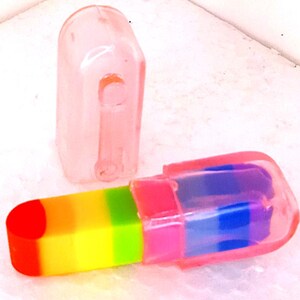 RAINBOW PEN kawaii anni 80 eraser rubber radiergummi gommina plastica rosa pink