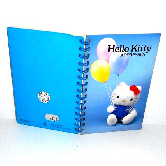 HELLO KITTY 1985 Sanrio Japan Vintage pocket book addresser index - mini notebook address book mint puppets