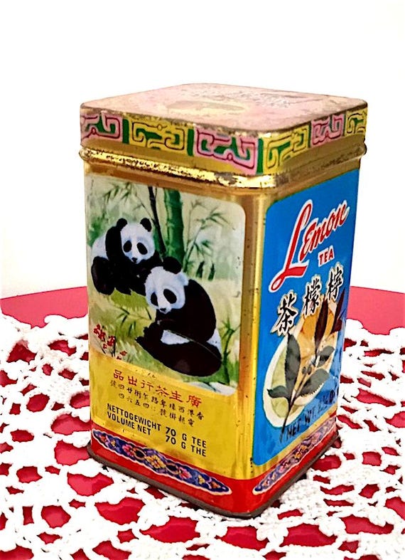 LEMON TEA 70s Kwong Sang Tea Hong Kong tiny tin box - scatola piccola in latta