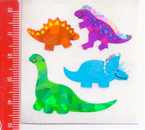 DINOSAURI - DINOSAURS 80s  Sandylion Canada sticker sheet  plastic - foglietto adesive plastica