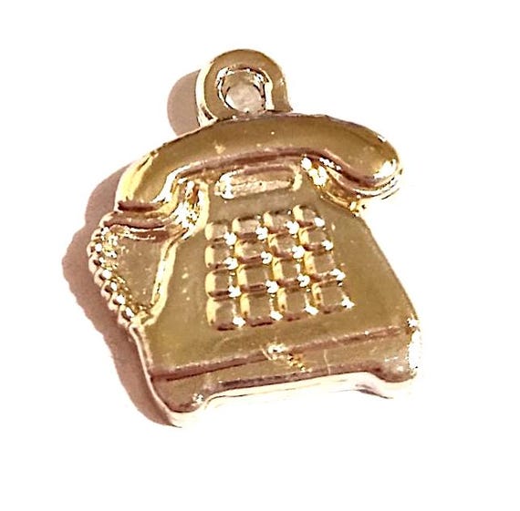 B861 - BARBIE HAIRPLAY 1993 ciondolo pendant telefono dorato plastica