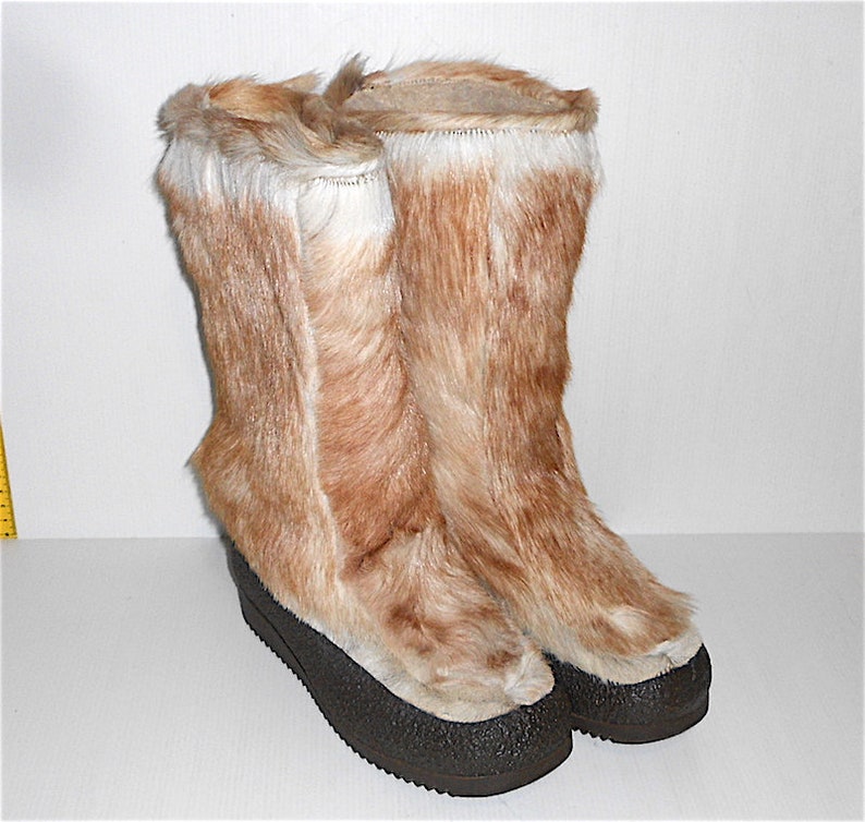 60s Silon Astor italy luxury yeti goat fur moon boot vintage  image 0