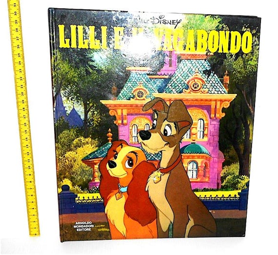 LADY & The Tramp  - Lilli e il vagabondo 1975 walt disney Mondadori italy maxi book - libro cartonato grande usato
