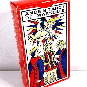 ANCIEN TAROT de MARSEILLE Paul Marteu '69 Grimaud 1980 France - 78 cards tarot deck box - 78 tarot cards in box Tarot of Marseille