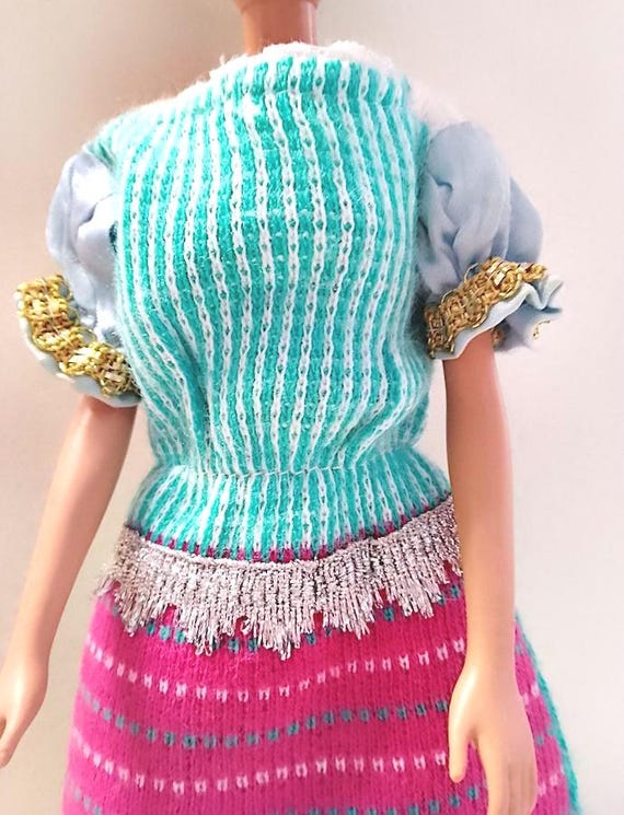 B785 - BARBIE Collezione Primavera 1987 mattel italy abito multicolor lana seta